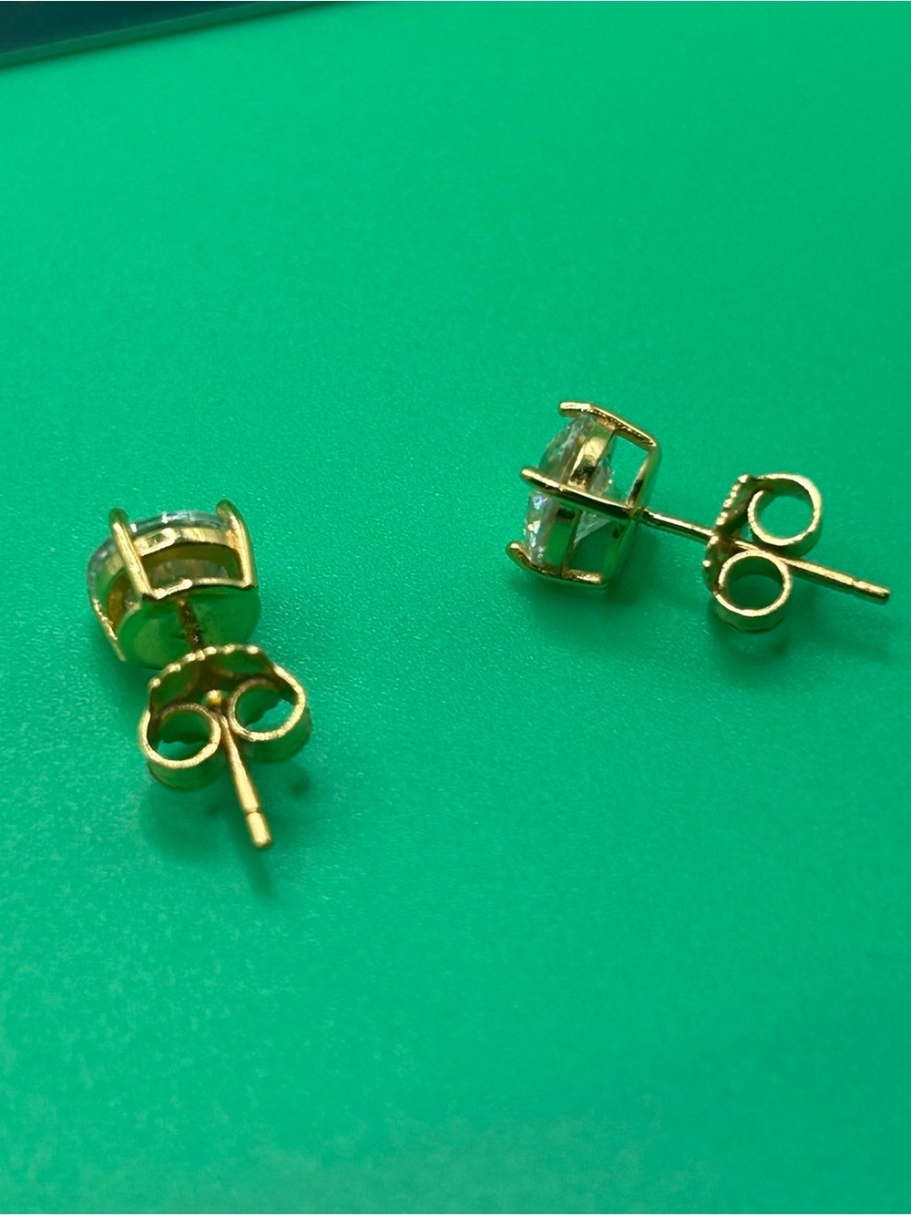 Lab Grown Diamond Gold Earrings GRA Certified Passes Tester Womens Iced 6.5mm - Picture 2 of 4